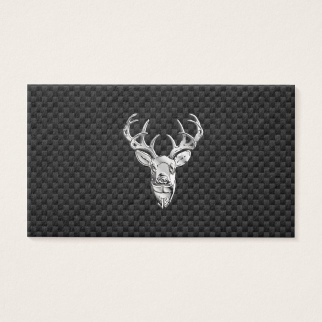 Silver Wild Deer on Carbon Fiber Style Dekoration (Vorderseite)