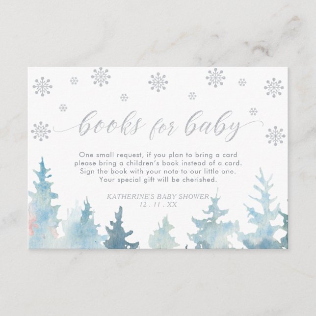 Silver Winter Wonderland Books for Baby Enclosure Begleitkarte (Vorderseite)