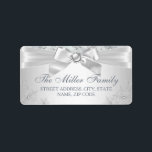 Silver Winter Wonderland Christmas Address Labels Adressaufkleber<br><div class="desc">Weihnachts Feiertag Adresse Labels. Elegante Silber-Kristall-Schneeflocken und Seidenbogen. Bitte beachten Sie: Alle flachen Bilder haben keine echten Juwelen oder Bows!</div>