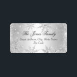 Silver Winter Wonderland Christmas Address Labels Adressaufkleber<br><div class="desc">Weihnachtsadressen-Labels. Silver Sparkle Schneeflocke Design. Bitte beachten Sie: Alle flachen Bilder haben keine echten Juwelen!</div>