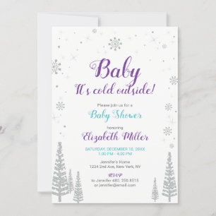 Silver Winter Wonderland - Girl Baby Dusche einlad Einladung