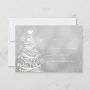 Silver Winter Wonderland Weihnachten Hochzeit RSVP Karte