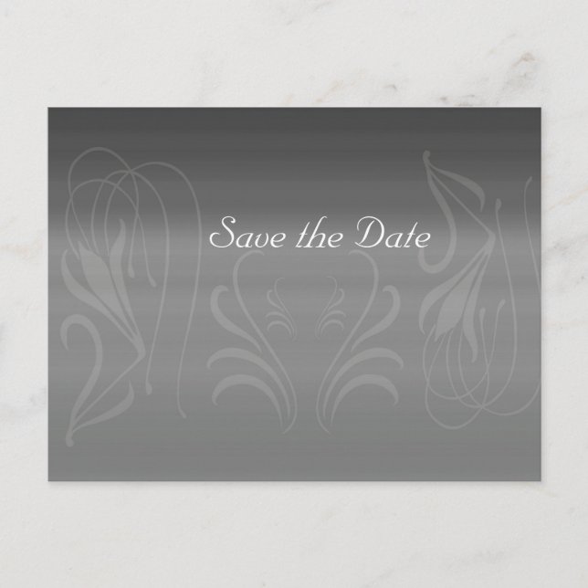 Silver Wirbel Jubiläum Save the Date Ankündigungspostkarte (Vorderseite)
