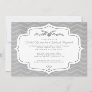 Silver Zickzack Bridal Dusche Einladungen