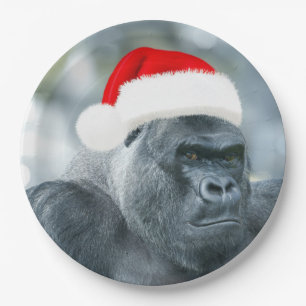 Silverback als Weihnachtsgrouch Pappteller