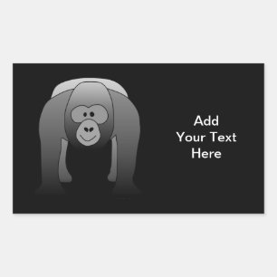 Silverback Gorilla Cartoon Rechteckiger Aufkleber