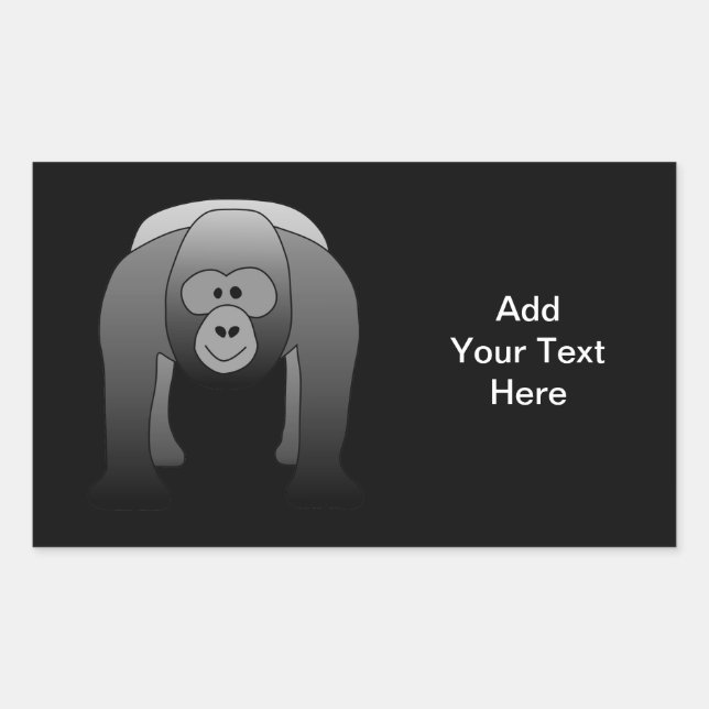 Silverback Gorilla Cartoon Rechteckiger Aufkleber (Vorderseite)
