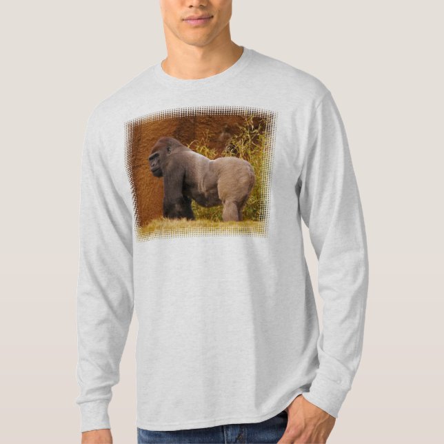 Silverback-Gorilla-Foto-langer Hülsen-T - Shirt (Vorderseite)