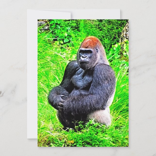 Silverback-Gorilla-Foto-Malerei Einladung (Vorderseite)