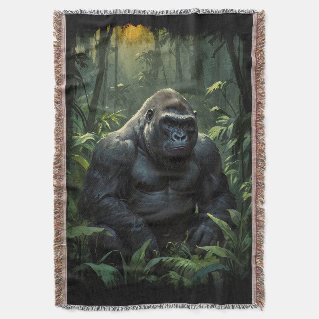 Silverback Gorilla in Ruanda Decke (Vorderseite Vertikal)