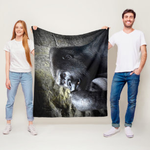Silverback Gorilla in tiefen Gedanken Fleecedecke
