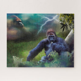 SILVERBACK GORILLA JUNGLE ERLEUCHTUNG