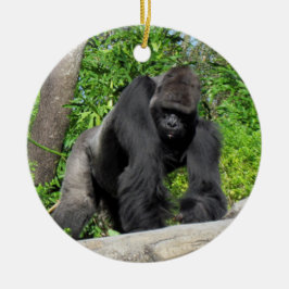 Silverback Gorilla Keramik Ornament
