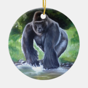 Silverback-Gorilla Keramikornament