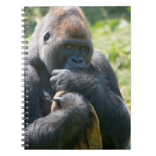 Silverback Gorilla und sein Deckblatt Notizblock