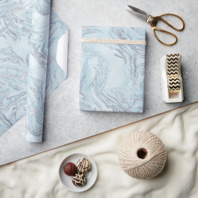SilverBlue-Marmor Geschenkpapier (Kunsthandwerk)