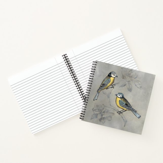Silvered Aviary | Vogel Couple Notizbuch (Innenseite)