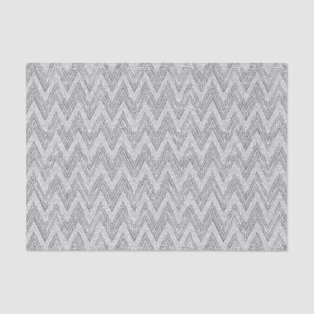 SilverFaux Glitzer Zigzag Zickzack Muster Seidenpapier (Vorderseite)