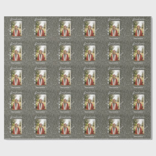 Silverglitter Foto Abschluss hinzufügen Namensklas Geschenkpapier
