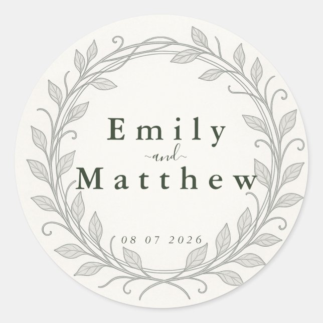 Silverleaf Elven Wedding Runder Aufkleber (Vorderseite)