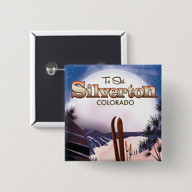 Silverton Colorado Skiposter Button (Vorne & Hinten)