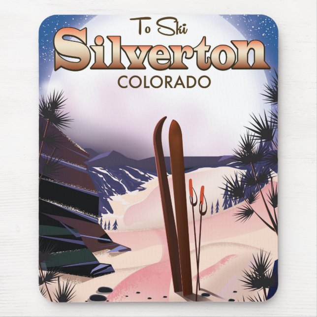 Silverton Colorado Skiposter Mousepad (Vorne)