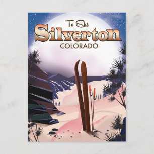 Silverton Colorado Skiposter Postkarte