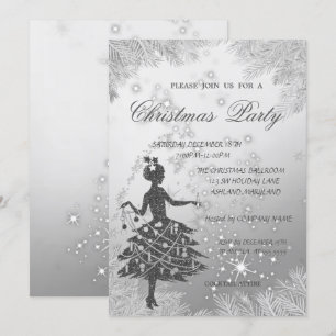SilverTree Branches, Girl Corporate Christmas Part Einladung