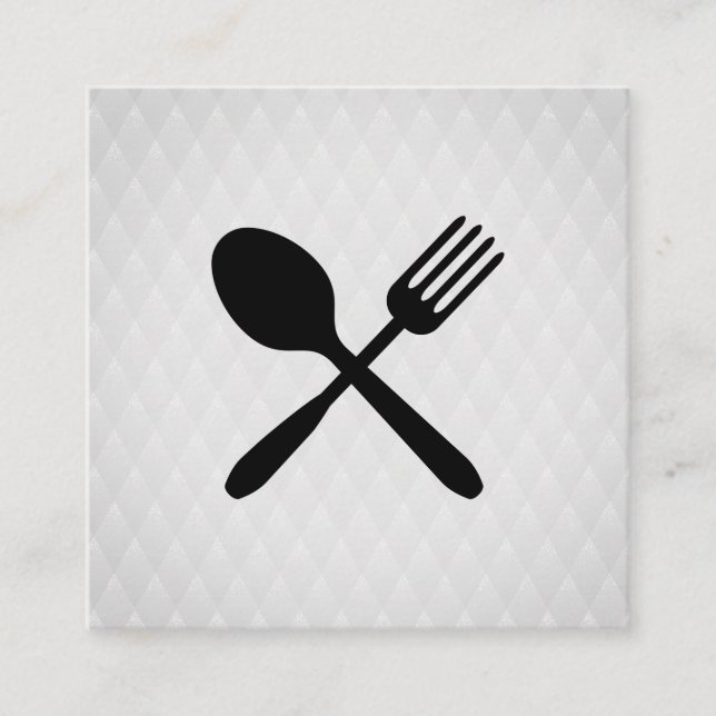 Silverware Chic Diamond Muster Quadratische Visitenkarte (Vorderseite)