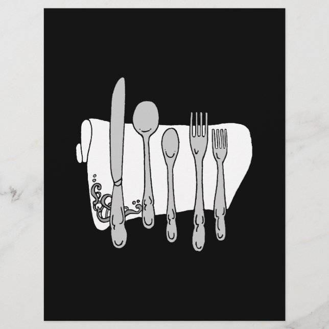 Silverware Custom Restaurant Menu Flyer Modèle (Devant)