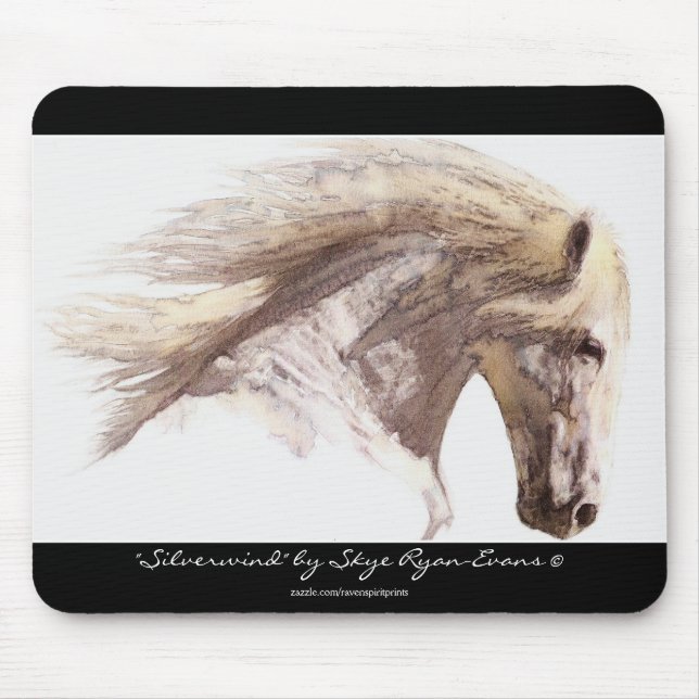 "SILVERWIND" Hengstpferd Lover Mousepad (Vorne)