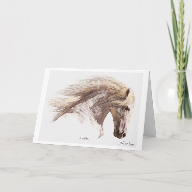 "SILVERWIND" Pegasus White Horse Cartes de voeux (Devant)