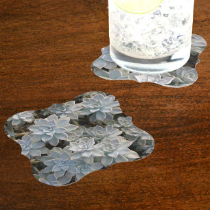 Silvery Blue Succulents Untersetzer