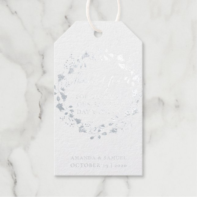 Silvery Green Eucalyptus Wedding Geschenkanhänger (Vorderseite)