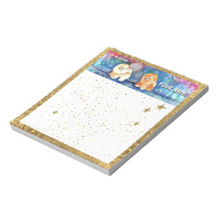 SILVERY MOON Chow dog watercolor Notizblock