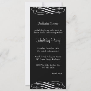 Silvery Ribbons Fête Invitation