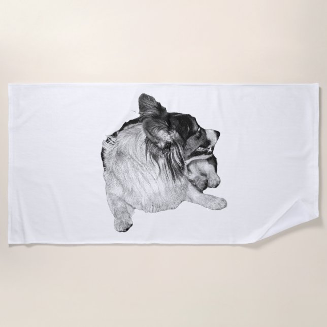 Silvery Shade Corgi Strandtuch (Vorderseite)