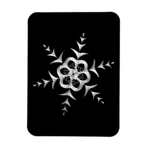 Silvery Snowfall um Mitternacht Magnet
