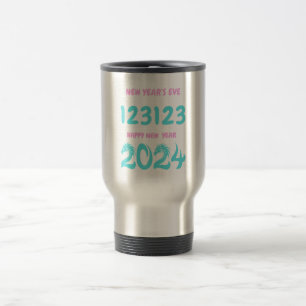 Silvester 123123 Frohes neues Jahr 2024 Reisebecher