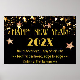 Silvester 18 x 12 Black & Gold Poster