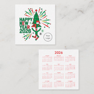 Silvester 2026 Quadratisches Geschäftskarten-Desig Quadratische Visitenkarte