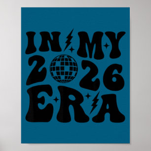 Silvester 2026 Retro Trend Disco Ball Groovy Schni Poster