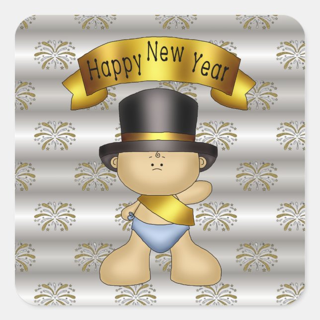 Silvester Baby Holiday Aufkleber (Vorderseite)