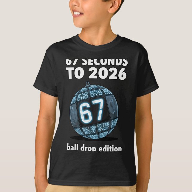 Silvester-Ball-Fall-Countdown Lustiger Brainrot  T-Shirt (Vorderseite)