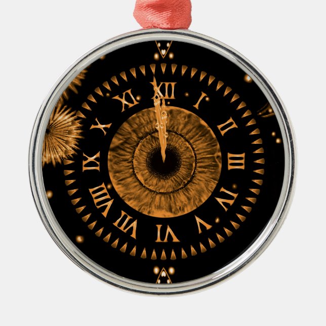 Silvester Bronze Iris Uhr Metallverzierung Ornament Aus Metall (Vorne)