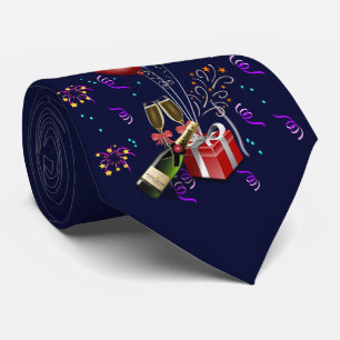 Silvester Champagner Party Feuerwerk Krawatte