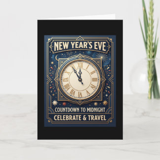 Silvester Countdown bis Mitternacht Feiertagskarte