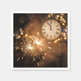 Silvester Countdown mit Wunderkerzen Serviette