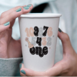 Silvester Countdown zum ersten Geburtstag Pappbecher