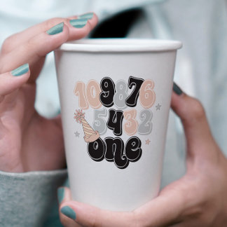 Silvester Countdown zum ersten Geburtstag Pappbecher